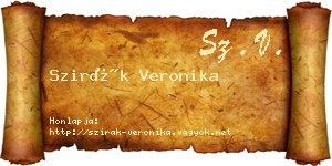 Szirák Veronika névjegykártya